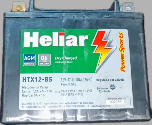 Bateria heliar 12v 10ah para Dafra Citycom s 300i 