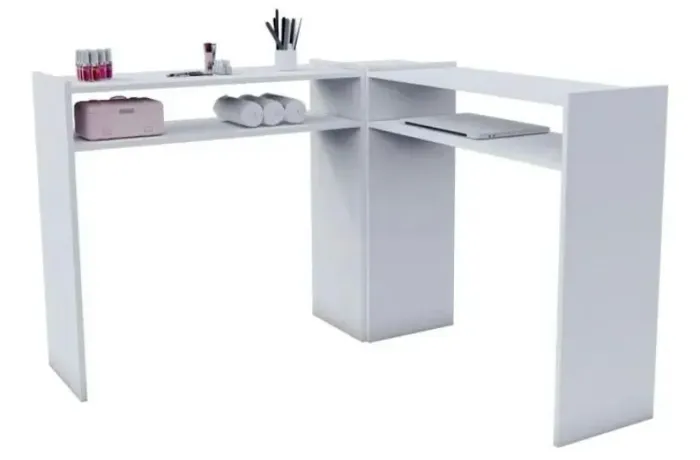 Mesa em L Para Nail Designer ou Escritório (Na caixa)