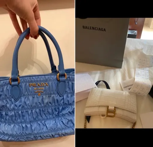 Dupla de bolsas cliente Camilla - Belamciagq e Prada