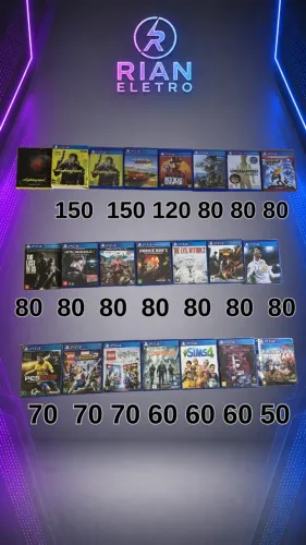 Jogos Originais para PS4 e PS5 a partir de R$ 50 | Qualidade e Procedência Rian Eletro
