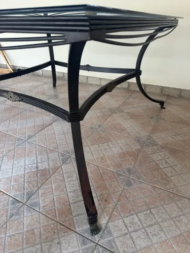 Mesa de vidro e 06 cadeira de vime