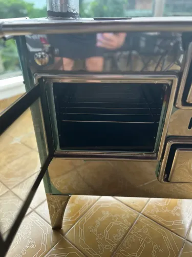 Fogão a lenha usado 1 vez todo em inox