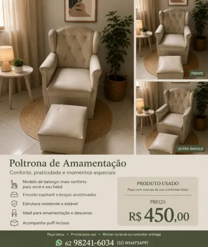 ? POLTRONA DE AMAMENTAÇÃO COM PUFF
