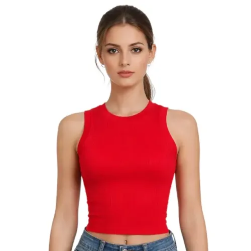 Lote de Blusas Regata Caneladas Femininas - Novas com Etiqueta