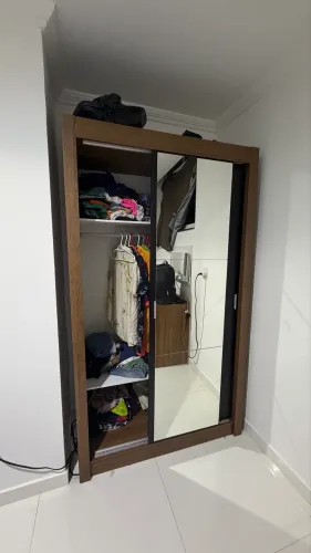 Guarda-Roupa Solteiro Madesa Denver 2 Portas de Correr com Espelho