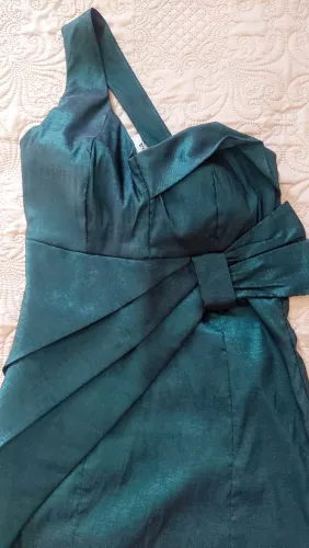 VESTIDO DE FESTA VERDE - TAFETÁ