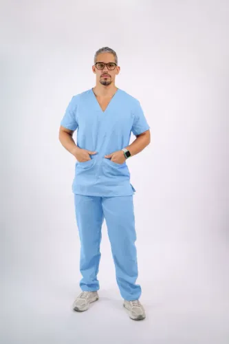 Pijama Masculino Oxford Azul Celeste Tamanho GG
