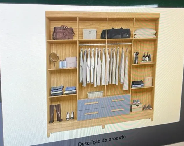 Guarda roupa novo, na caixa.