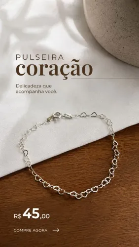 Pulseira Coração Prata 925