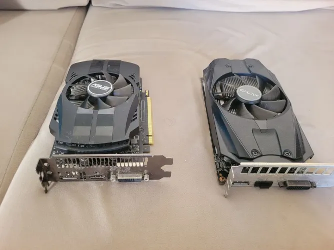 2 placas de Vídeo - GTX 1050 TI (4Gigas) e GTX 1050 (2 gigas) - com defeitos (ñ dá video)