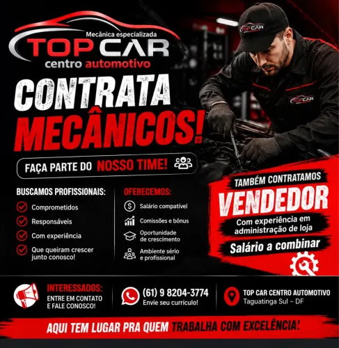 Vaga disponível para mecânica alinhador
