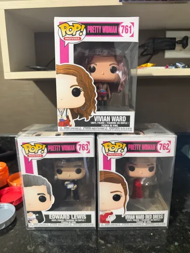 KIT 3 FUNKO POP PRETTY WOMAN EDWARD LEWIS, VIVIAN WARD E VIVIAN WARD RED DRESS