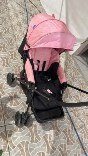 CARRINHO DE BEBÊ COSCO KIDS FEMININO - ROSA RAJADO