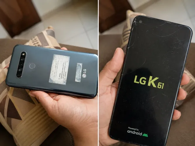 LG K 61 - tela rachada