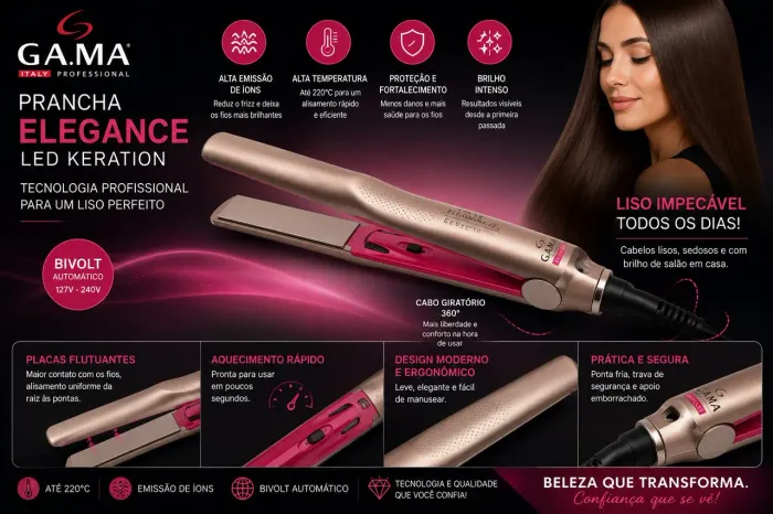 ? PRANCHA GAMA ITALY PROFESSIONAL ELEGANCE LED KERATION