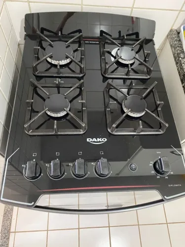 Fogão 4 Bocas Dako Supreme Glass com Mesa de Vidro e Acendimento Automático