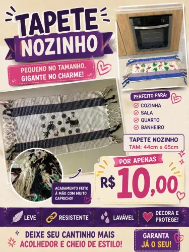TAPETE NOZINHO TAM: 44cm x 65cm