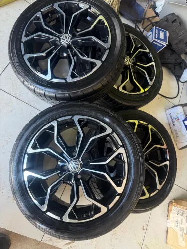 Rodas aro 16 4x100 pneu 195/50 r16 dunlop