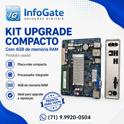 Kit Placa-Mãe Compacta com Processador e 4GB RAM