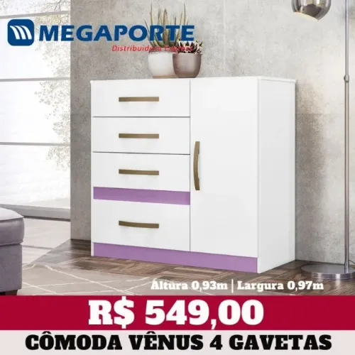 Cômoda Sapateira 4 Gavetas Flex 1 Porta (NOVO) Entrega Grátis!