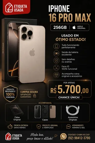 iPhone 16 pro max 256gb seminovo