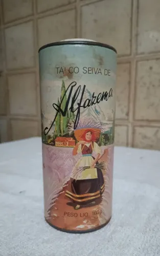 Embalagem antiga Talco Seiva Alfazema 160g,item colecionador,raridade e apelo nostálgico.