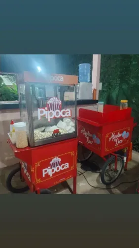 Faça seu evento com os Carrinhos Gourmet de Pipoca e Carrinho gourmet de Algodão doce.