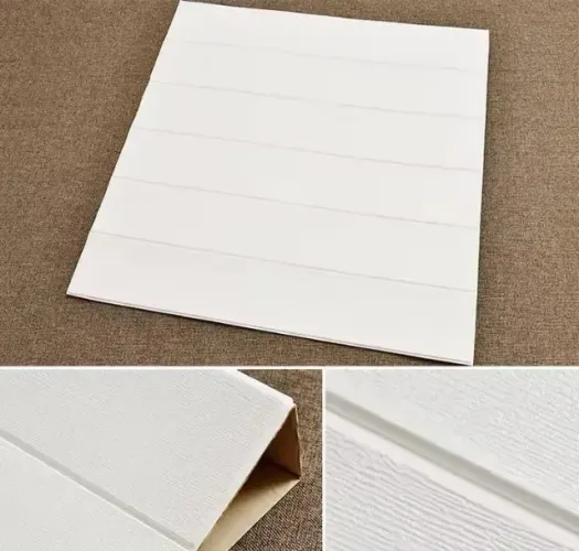 Revestimento Parede 3D Adesivo Branco estilo Madeira - Kit com 10 Placas 70x70cm