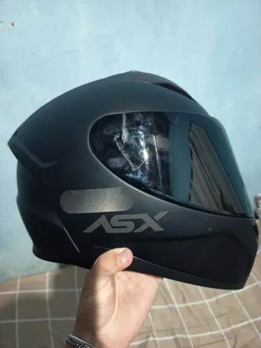 Capacete ASX Preto Fosco (Com Viseira Extra Cristal/Transparente)