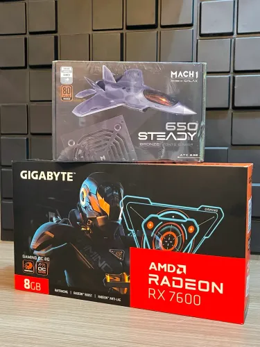GIGABYTE RX 7600 8GB GAMING+FONTE MACH 1 650W 80 PLUS BRONZE