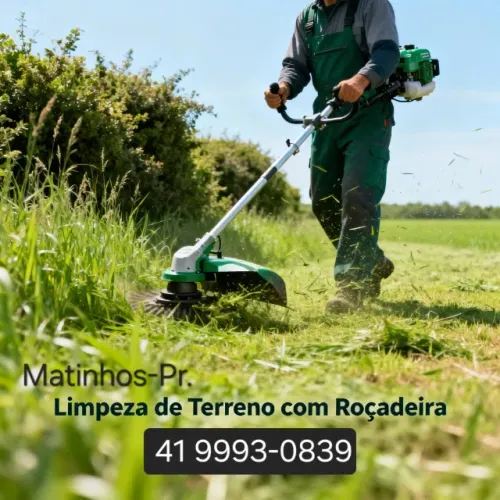 Limpeza de quintal e terreno com roçadeira 