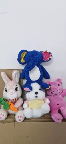 lotinho especial 4 pelúcias - urso - elefante - porquinho - coelho. Novos. Br Machine