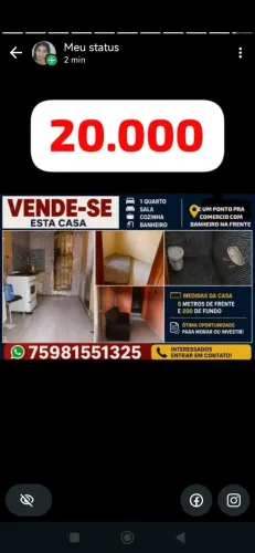 Casa a venda em milagres Bahia