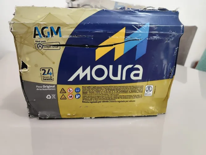 Bateria AGM 70ah start stop Moura nova lacrada