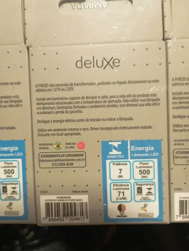 Lampada Led Par20 7w 4000k 220v Deluxe (10 unidades)