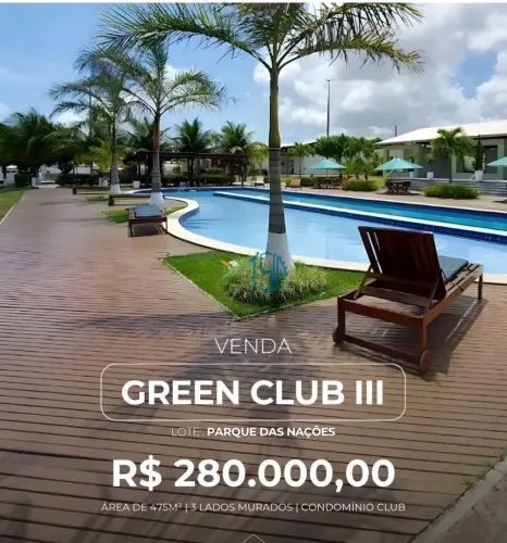 Condomínio Green Club III - TERRENO NO GREEN CLUB III / TERRENO DE CONDOMINIO EM PARQUE DA