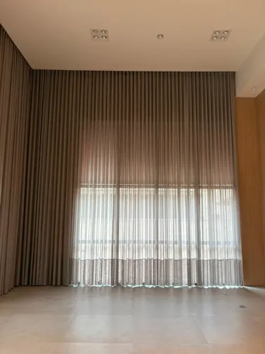 Cortina Linho Wave Bege 6,30m Altura Alto Padrão Showroom - Avulsa ou Lote