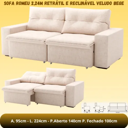 Sofá Romeu 2,24 Novo
