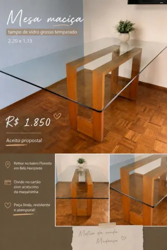 Mesa de jantar madeira maciça