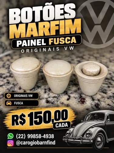 Botões Marfim Painel Originais Vw Fusca