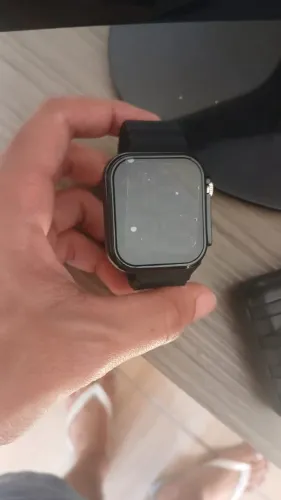 Relógio Tradicional Preto - Formato Quadrado Estilo Smartwatch