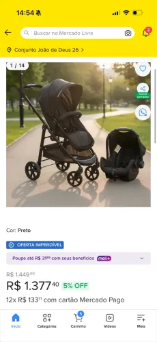 Carrinho galzerano Moisés+ bebê conforto 
