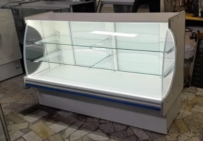 Balcão Seco Vitrine expositora led inferior e superior Gelopar 170 cm