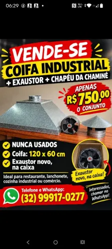 Conjunto coifa industrial