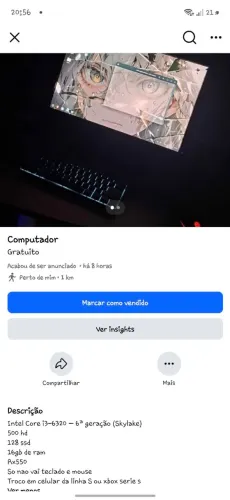 Troco pc Em celular da Linha S ou xbox