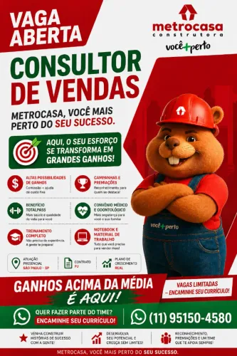 VAGA PARA CONSULTOR DE VENDAS - INTERNO
