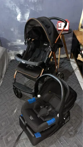 kit carrinho + bebê conforto 