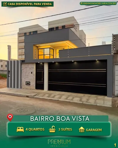 CASA NO BOA VISTA, 200 metros quadrados com 4 quartos