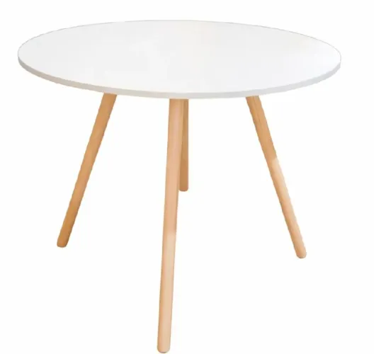 Mesa de Madeira Redonda 90cm com Tampo Modelo Sophie, Estilosa
