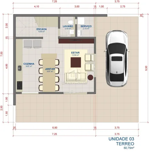Sobrado em construção à venda no Cajuru | 135 m² | 3 quartos sendo 1 suíte | Curitiba